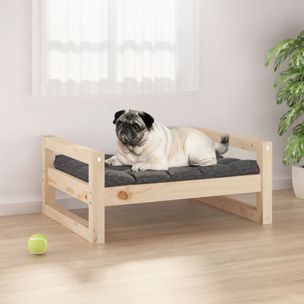 Cama Para Perros Madera Maciza De Pino 55,5X45,5X28 Cm