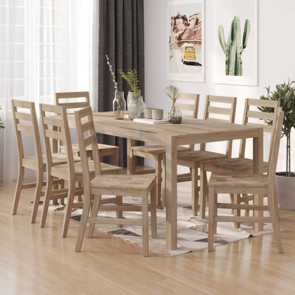 Sillas De Comedor 4 Unidades Madera Maciza De Acacia
