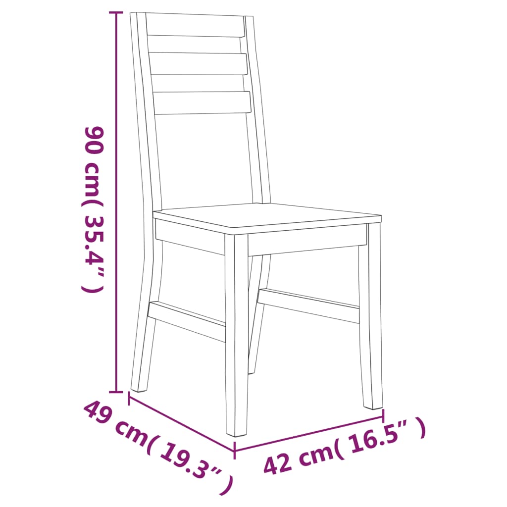 Set De Comedor 7 Piezas Madera Maciza De Acacia