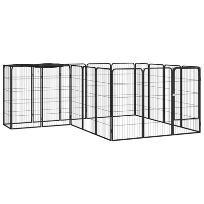 Jaula Perros 10 Paneles Acero Recubierto Polvo Negro 50X100Cm