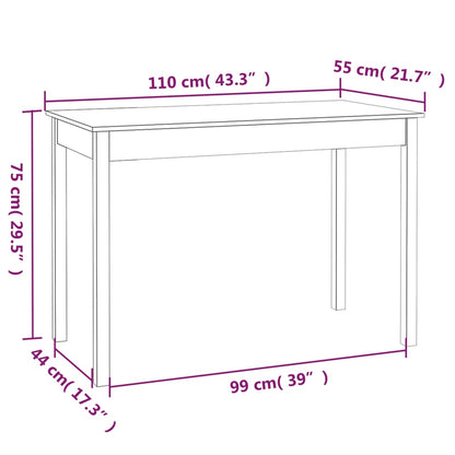 Mesa De Comedor Madera Maciza De Pino 110X55X75 Cm