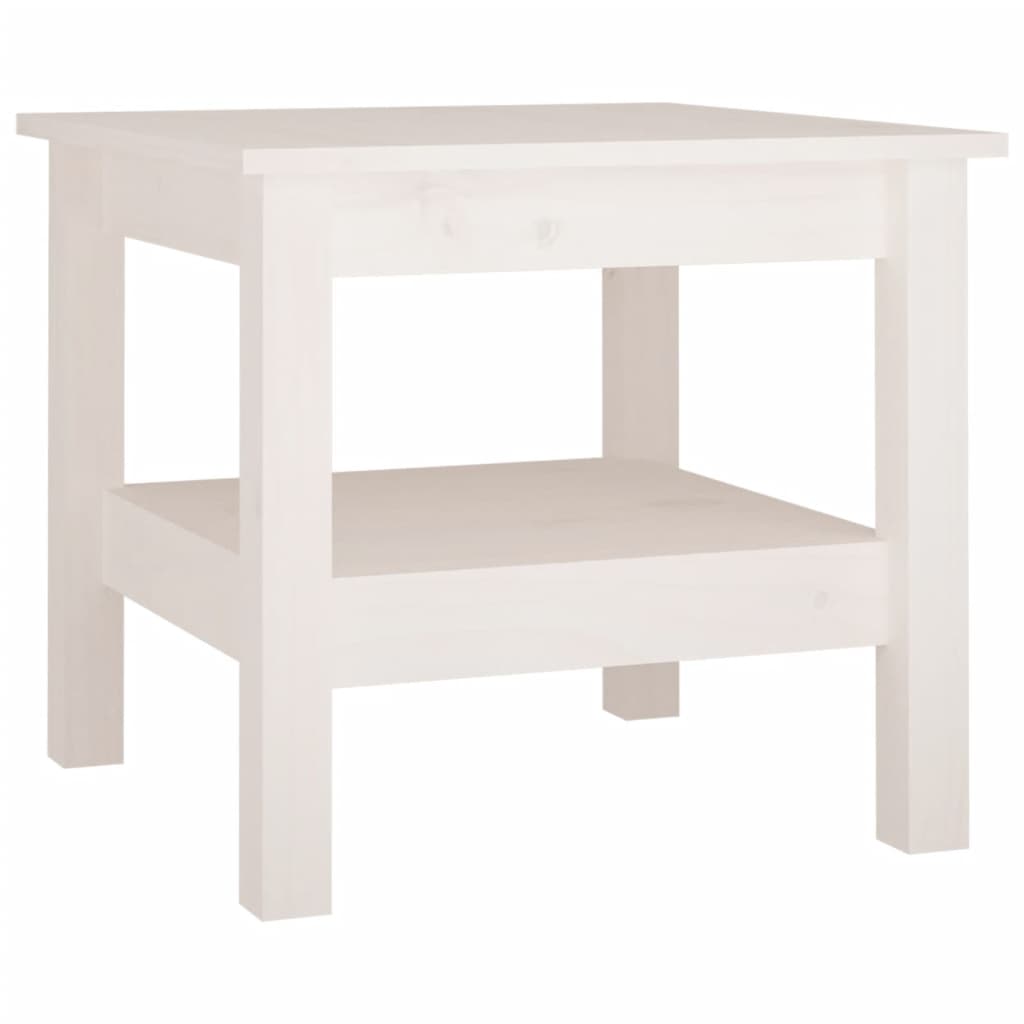 Mesa De Centro Blanca Madera Maciza De Pino