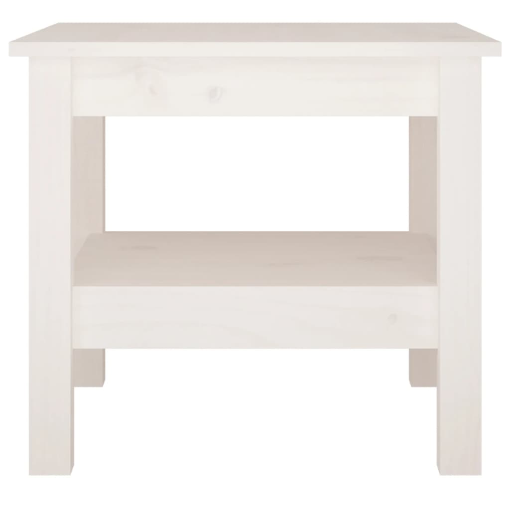 Mesa De Centro Blanca Madera Maciza De Pino
