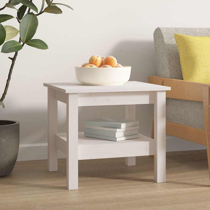 Mesa De Centro Blanca Madera Maciza De Pino
