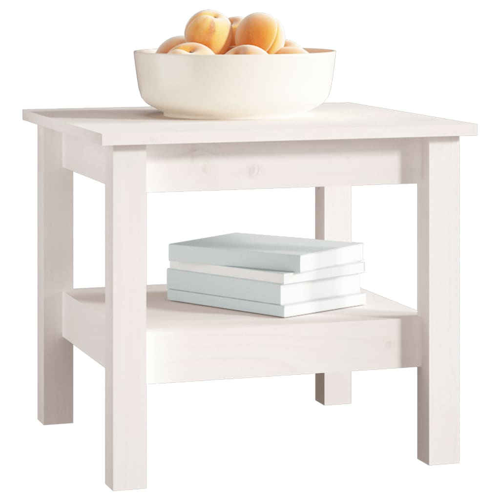 Mesa De Centro Blanca Madera Maciza De Pino