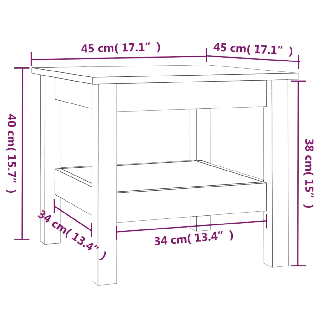 Mesa De Centro Blanca Madera Maciza De Pino