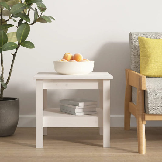 Mesa De Centro Blanca Madera Maciza De Pino
