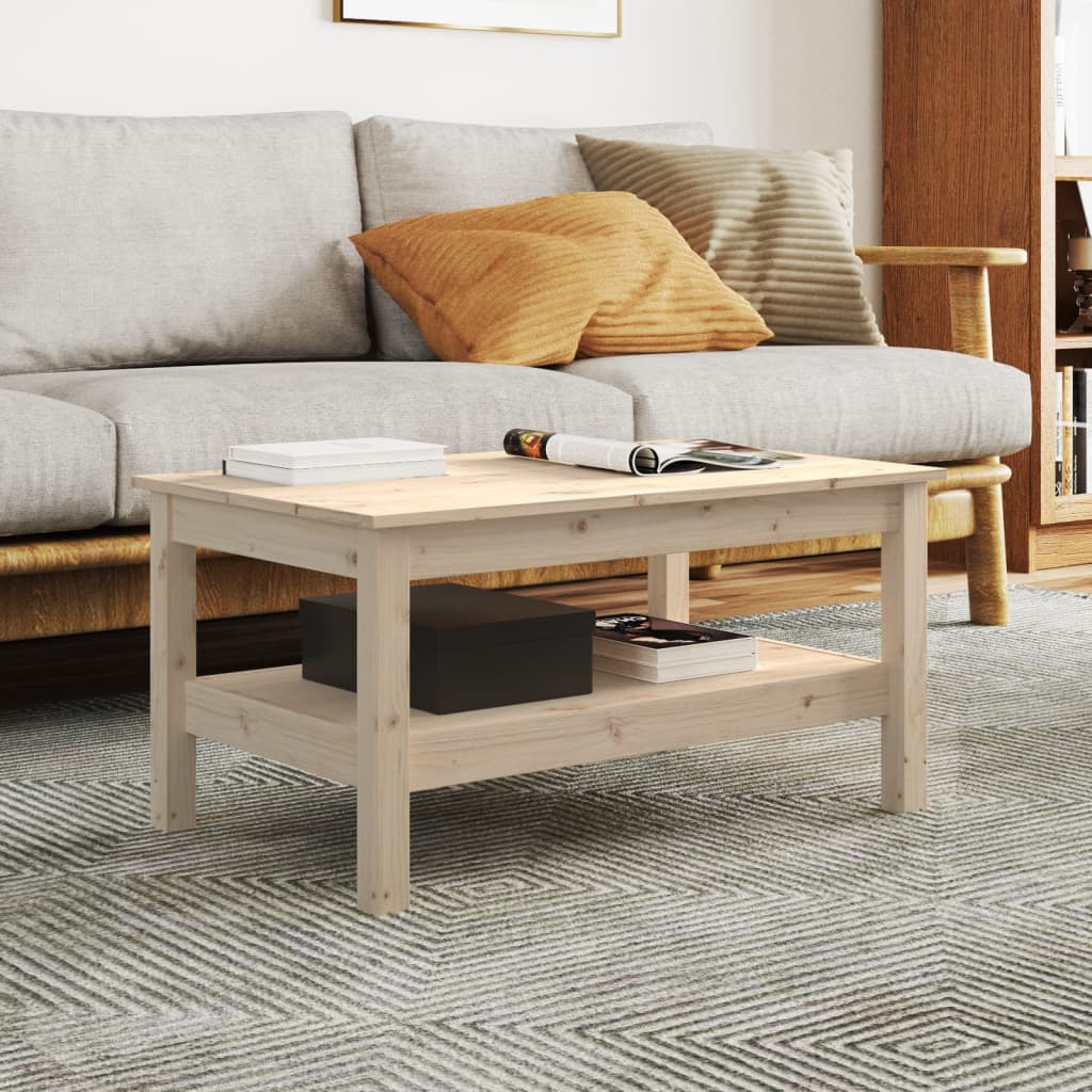 Mesa De Centro Blanca Madera Maciza De Pino