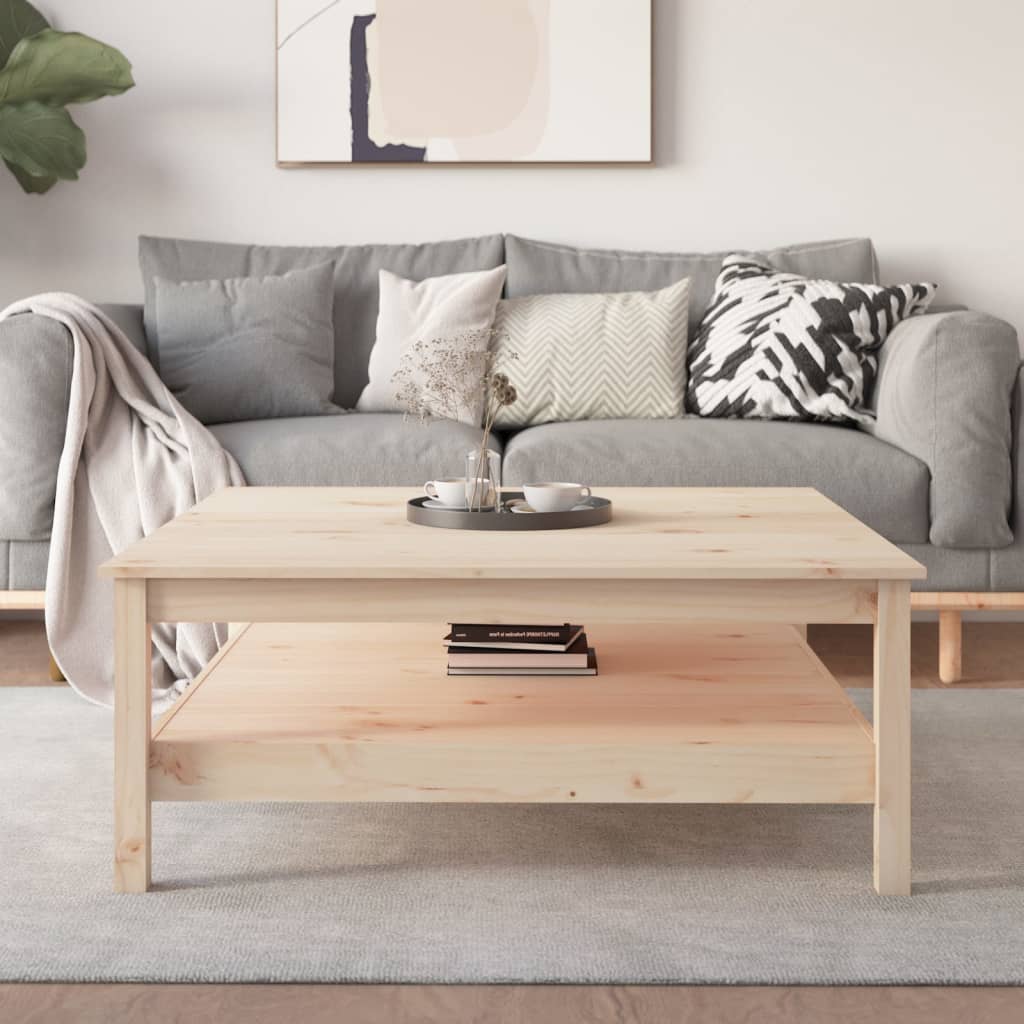 Mesa De Centro Blanca Madera Maciza De Pino