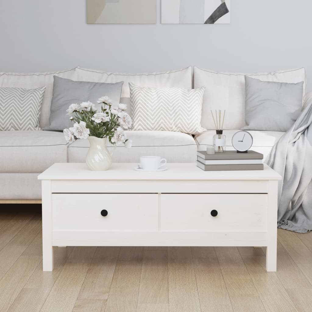 Mesa De Centro Madera Maciza De Pino 100X50X40 Cm