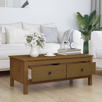 Mesa De Centro Madera Maciza De Pino 100X50X40 Cm