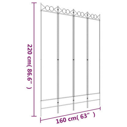 Biombo Divisor De 4 Paneles De Tela