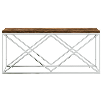 Mesa De Centro Acero Inoxidable Y Maciza Reciclada