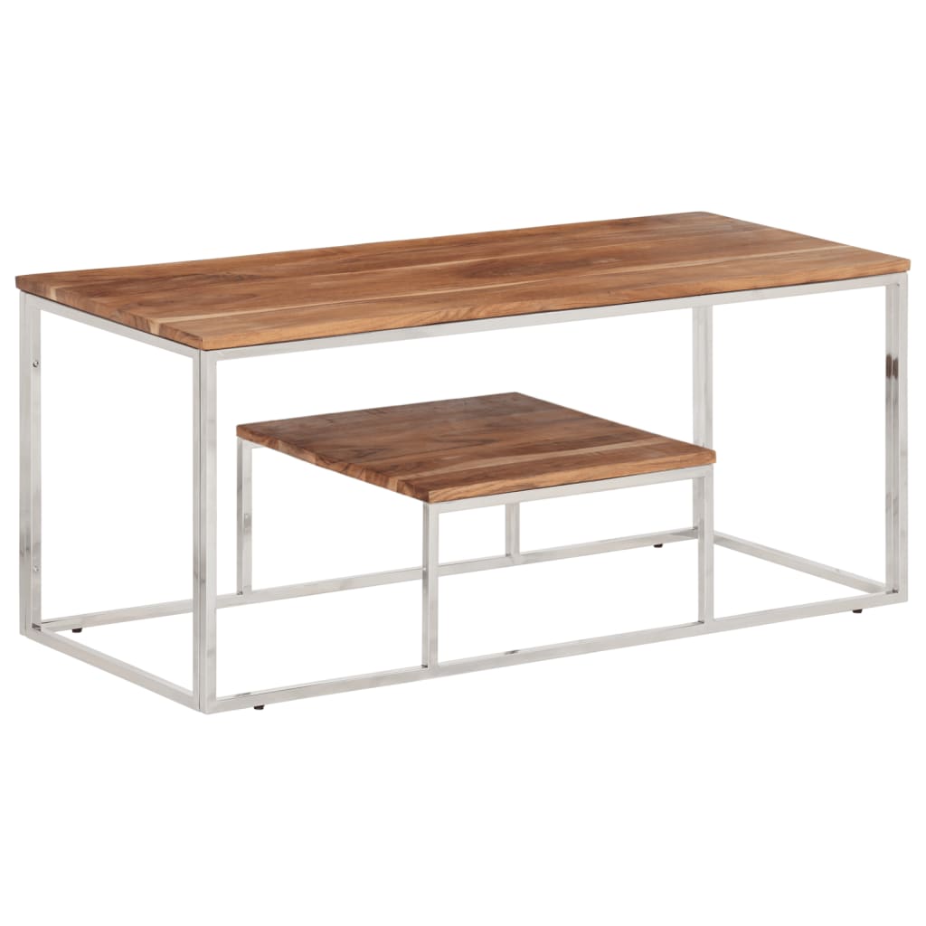 Mesa De Centro Acero Inoxidable Maciza Traviesa