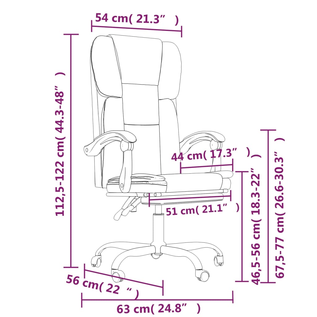 Silla De Oficina Reclinable Cuero Sintético