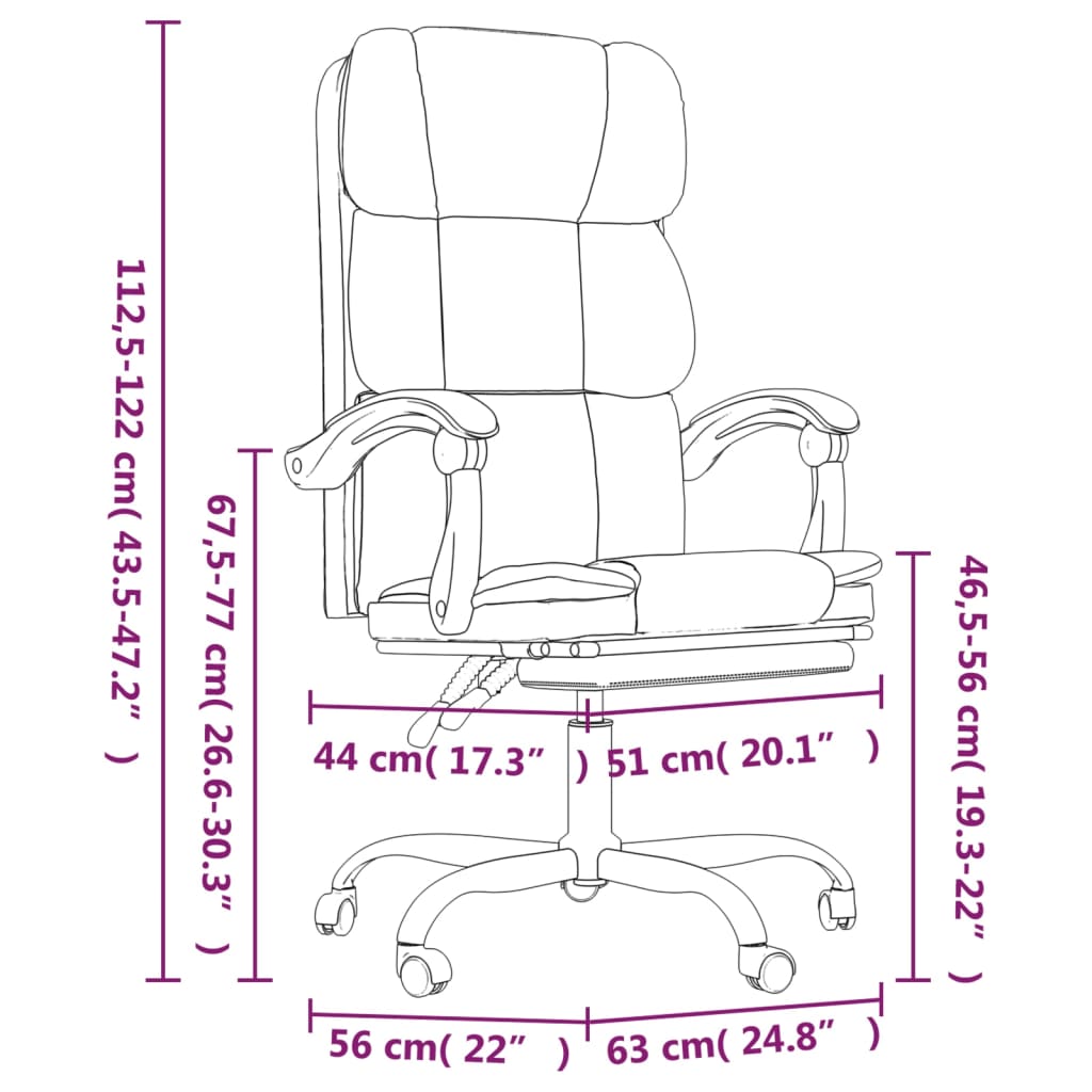 Silla De Oficina Reclinable De Tela