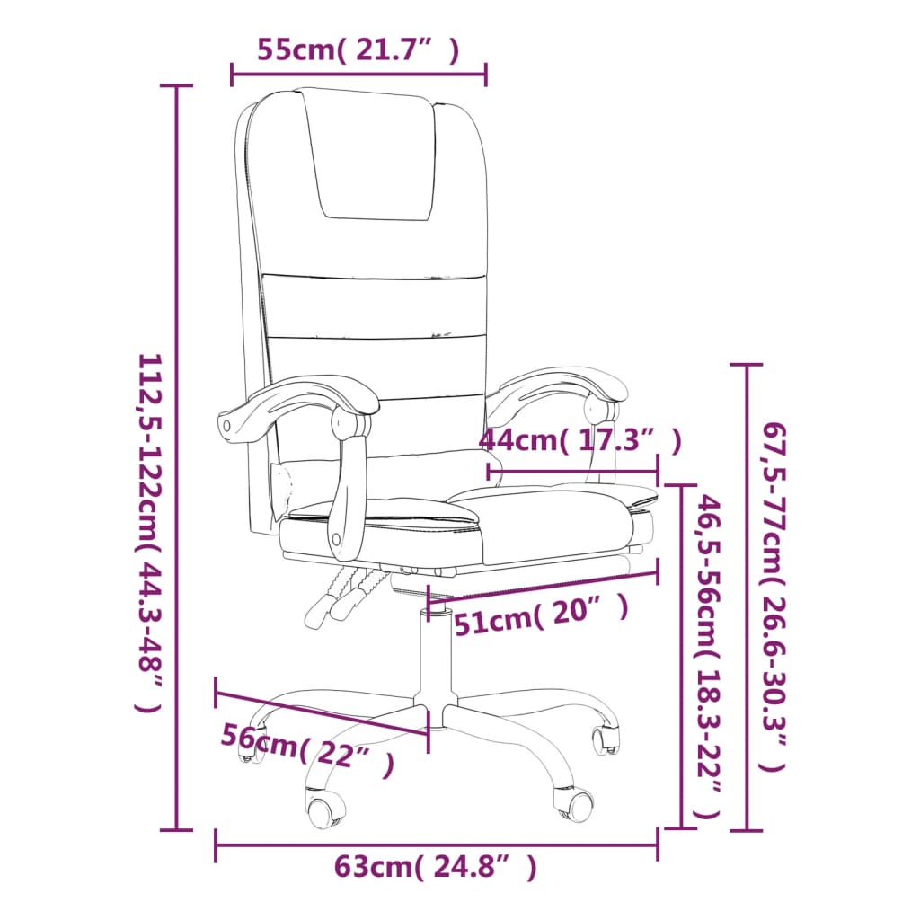 Silla De Oficina Reclinable Masaje Cuero Sintético