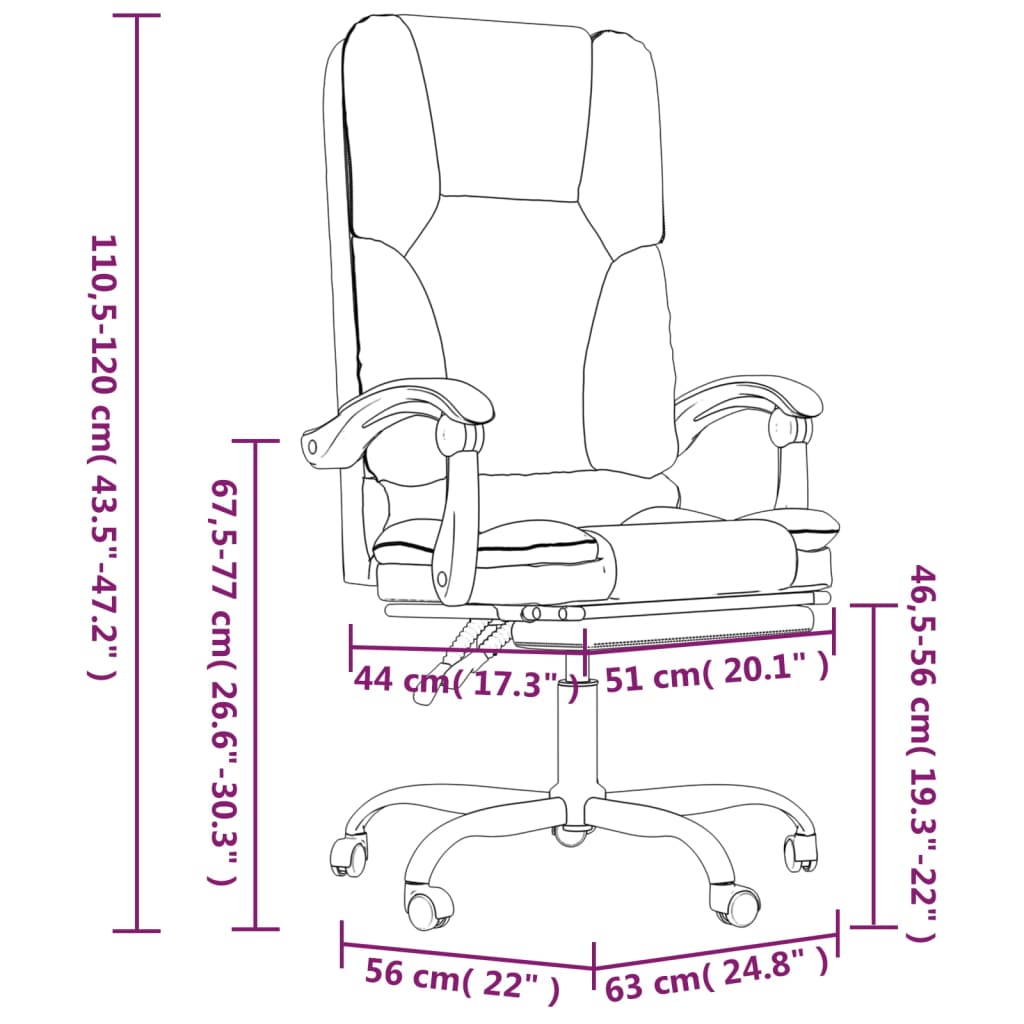 Silla De Oficina Reclinable Masaje Cuero Sintético