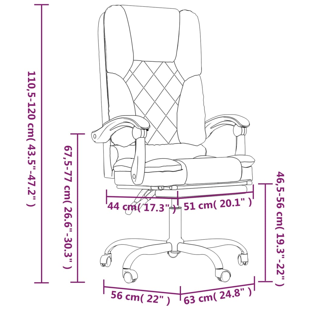 Silla De Oficina Reclinable Con Masaje De Tela
