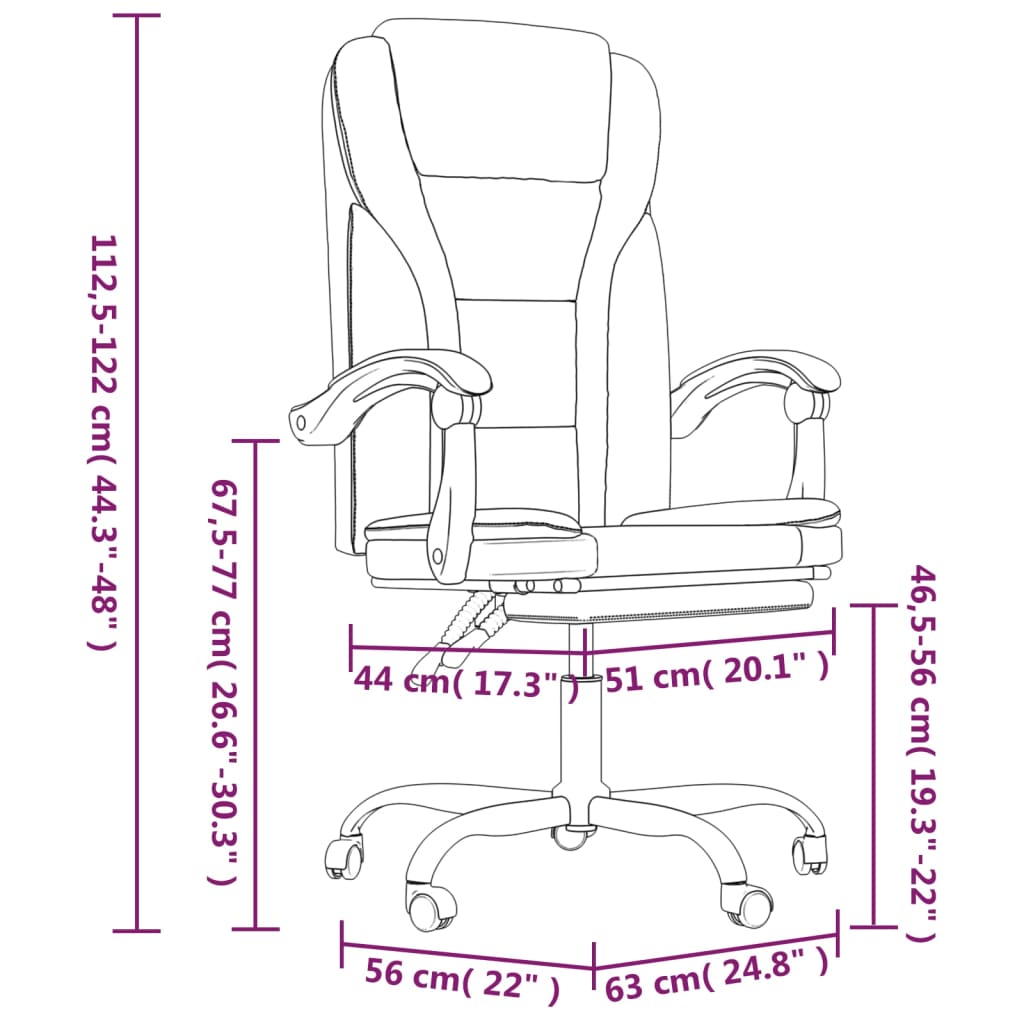 Silla De Oficina Reclinable Cuero Sintético