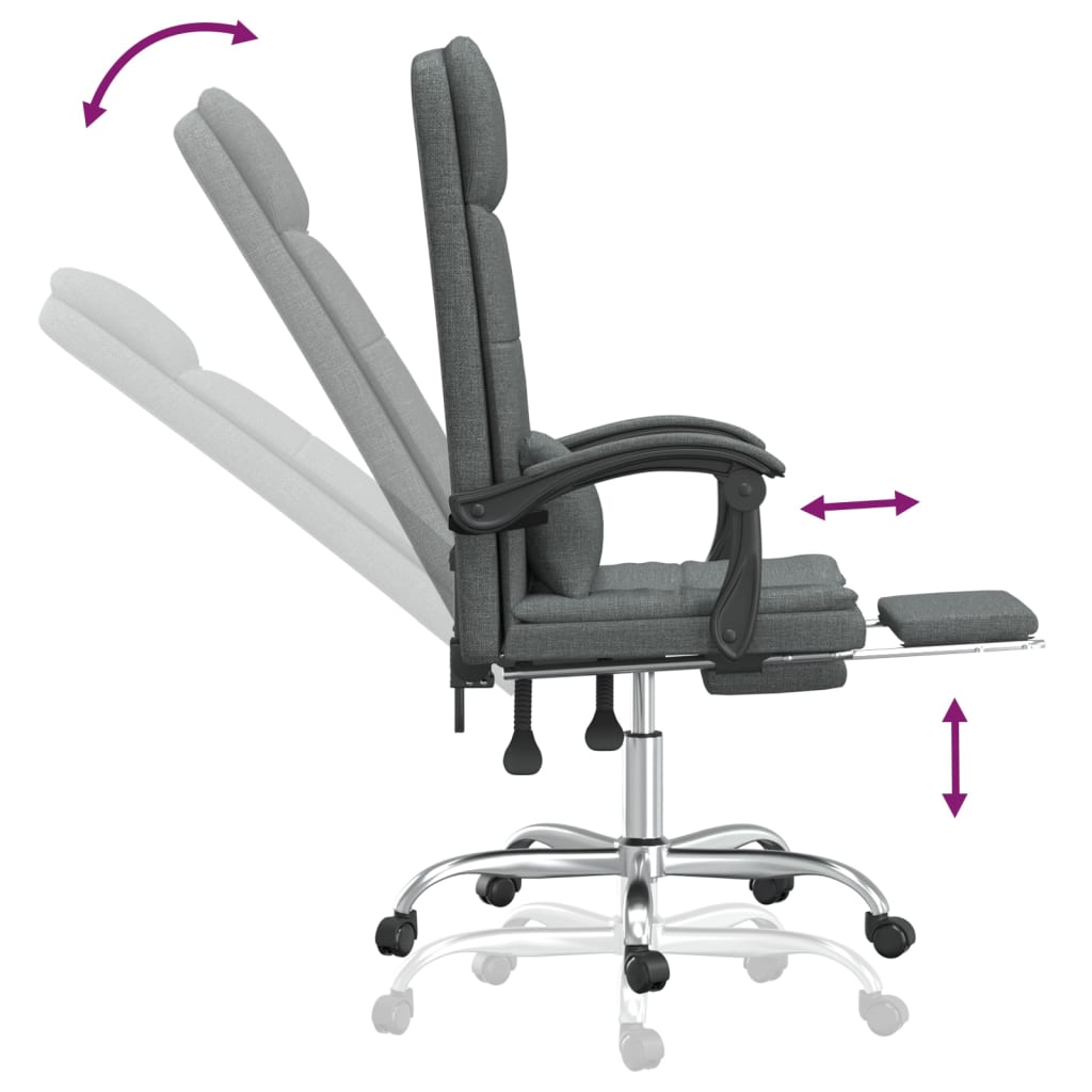 Silla De Oficina Reclinable Con Masaje De Tela