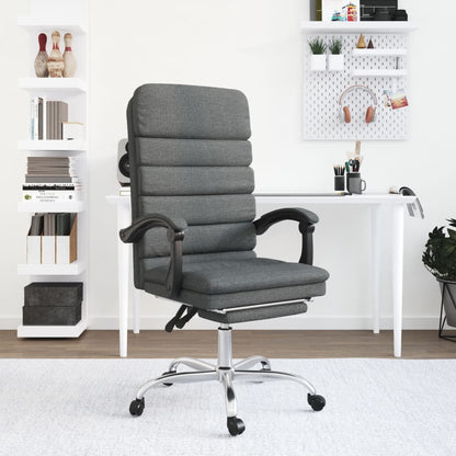 Silla De Oficina Reclinable Con Masaje Tela Gris