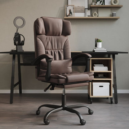 Silla De Oficina Reclinable Masaje Cuero Sintético Color