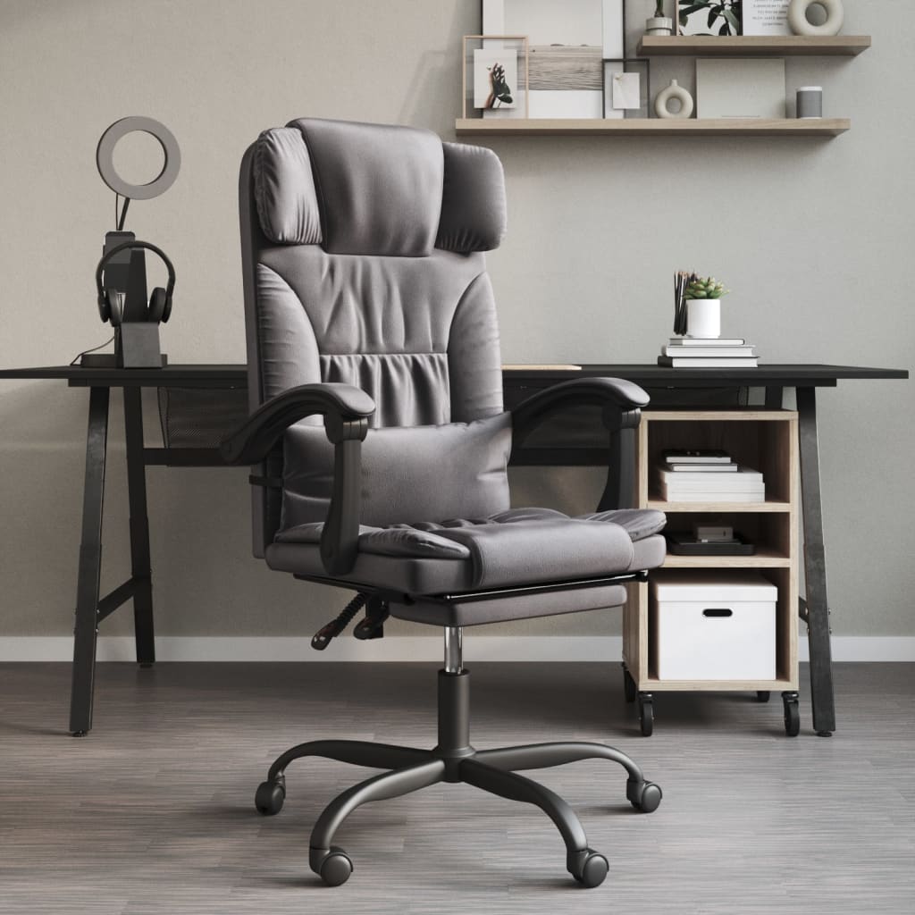 Silla De Oficina Reclinable Masaje Cuero Sintético Color