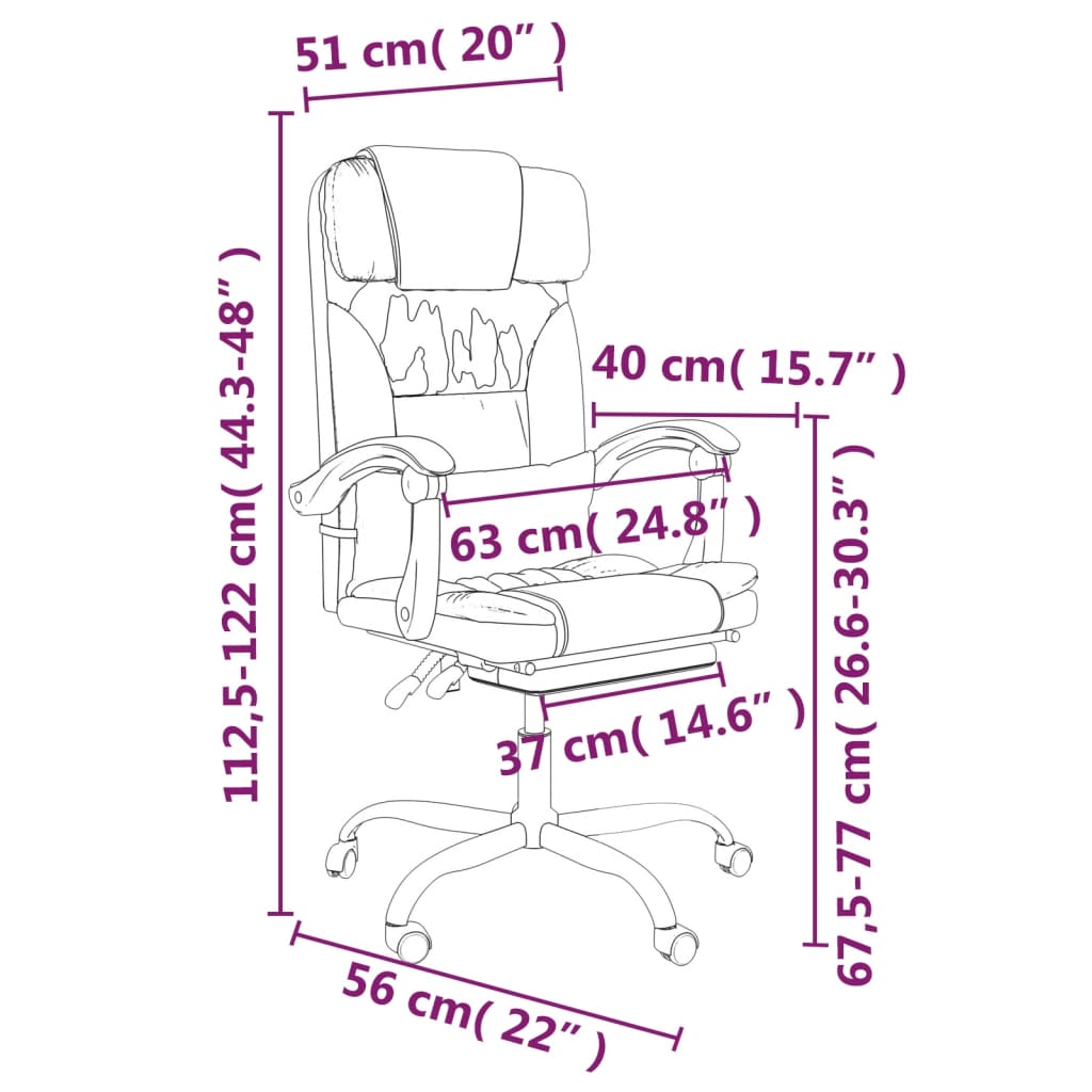 Silla De Oficina Reclinable Con Masaje De Tela