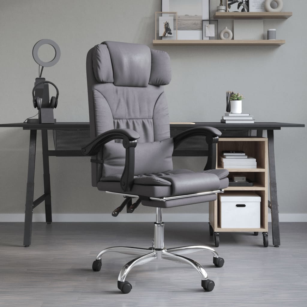 Silla De Oficina Reclinable Masaje Cuero Sintético Color