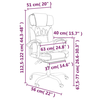 Silla De Oficina Reclinable Masaje Cuero Sintético Color