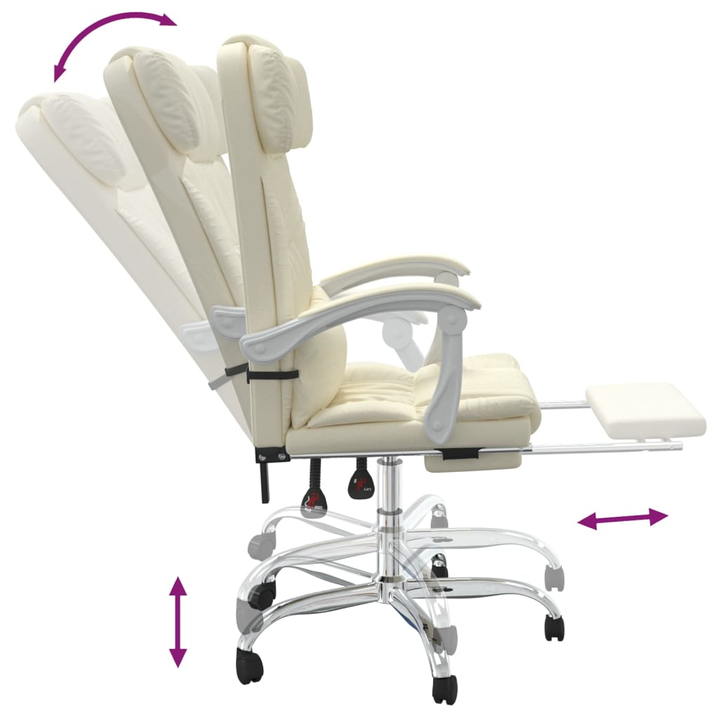 Silla De Oficina Reclinable Masaje Cuero Sintético Color