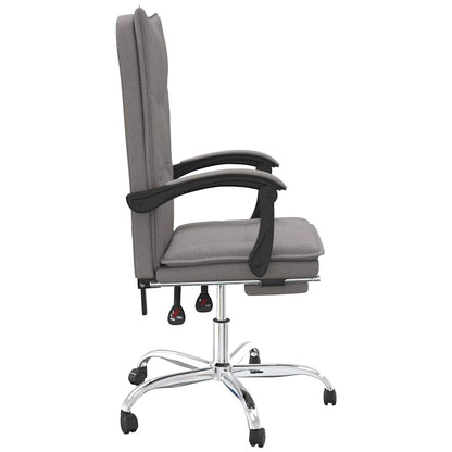 Silla De Oficina Reclinable De Tela Gris