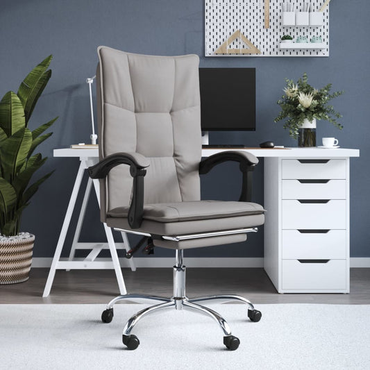 Silla De Oficina Reclinable De Tela Gris