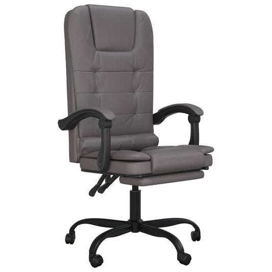 Sillón De Oficina Reclinable Con Masaje, De Piel Sintética