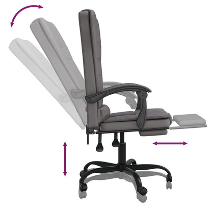 Sillón De Oficina Reclinable Con Masaje, De Piel Sintética