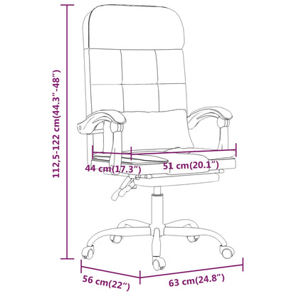 Sillón De Oficina Reclinable Con Masaje, De Piel Sintética Negra