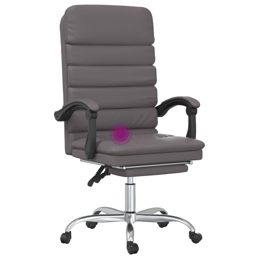 Sillón De Oficina Reclinable Con Masaje, De Piel Sintética