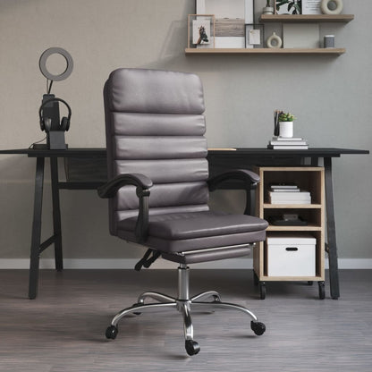 Sillón De Oficina Reclinable Con Masaje, De Piel Sintética