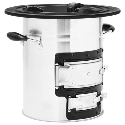 Cocina Leña Camping Acero Inoxidable 51,5X35X30,5 Cm