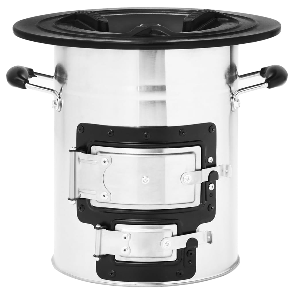 Cocina Leña Camping Acero Inoxidable 51,5X35X30,5 Cm