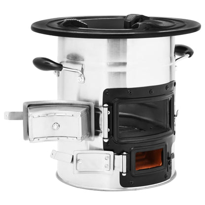Cocina Leña Camping Acero Inoxidable 51,5X35X30,5 Cm