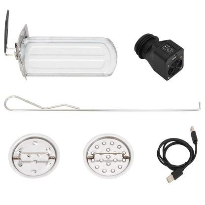 Cocina Leña Ventilador Usb Acero Inoxidable Plata 35,5X26X28 Cm