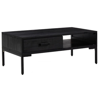 Mesa De Centro Madera Maciza De Pino 90X50X35 Cm