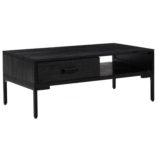 Mesa De Centro Madera Maciza De Pino 90X50X35 Cm