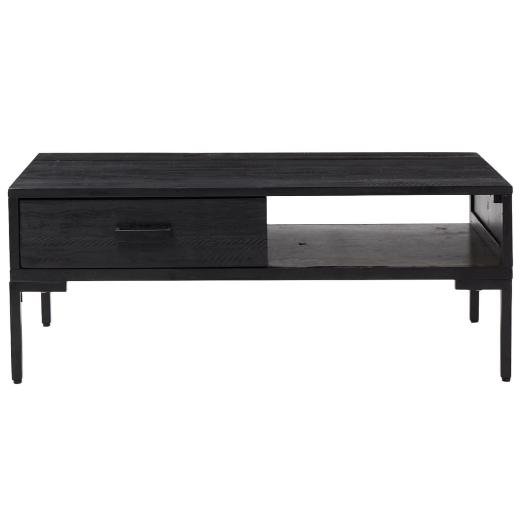 Mesa De Centro Madera Maciza De Pino 90X50X35 Cm