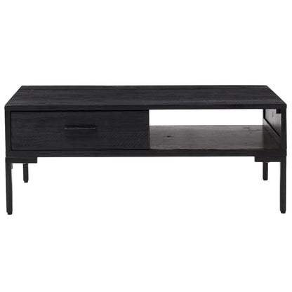 Mesa De Centro Madera Maciza De Pino 90X50X35 Cm