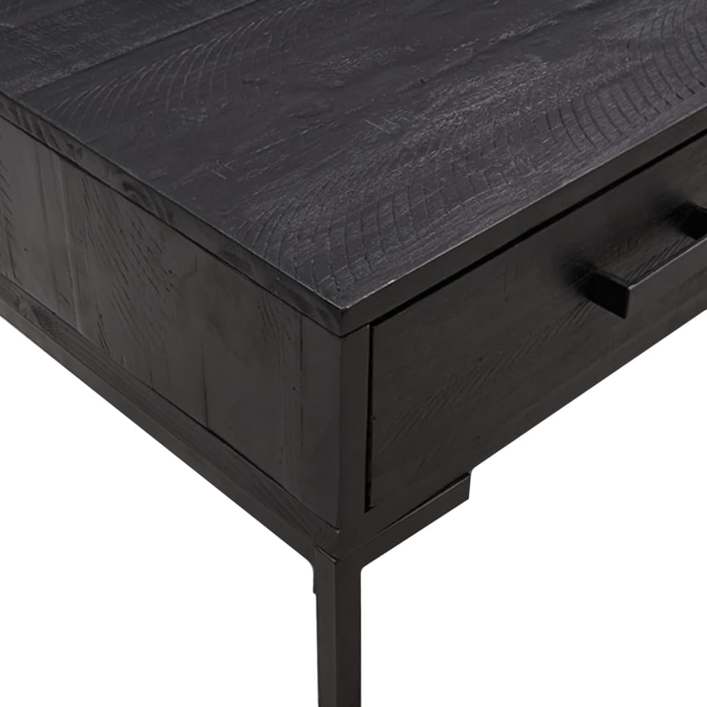 Mesa De Centro Madera Maciza De Pino 90X50X35 Cm