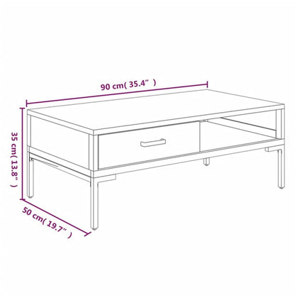 Mesa De Centro Madera Maciza De Pino 90X50X35 Cm