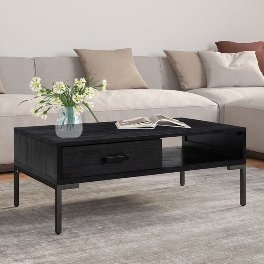Mesa De Centro Madera Maciza De Pino 90X50X35 Cm